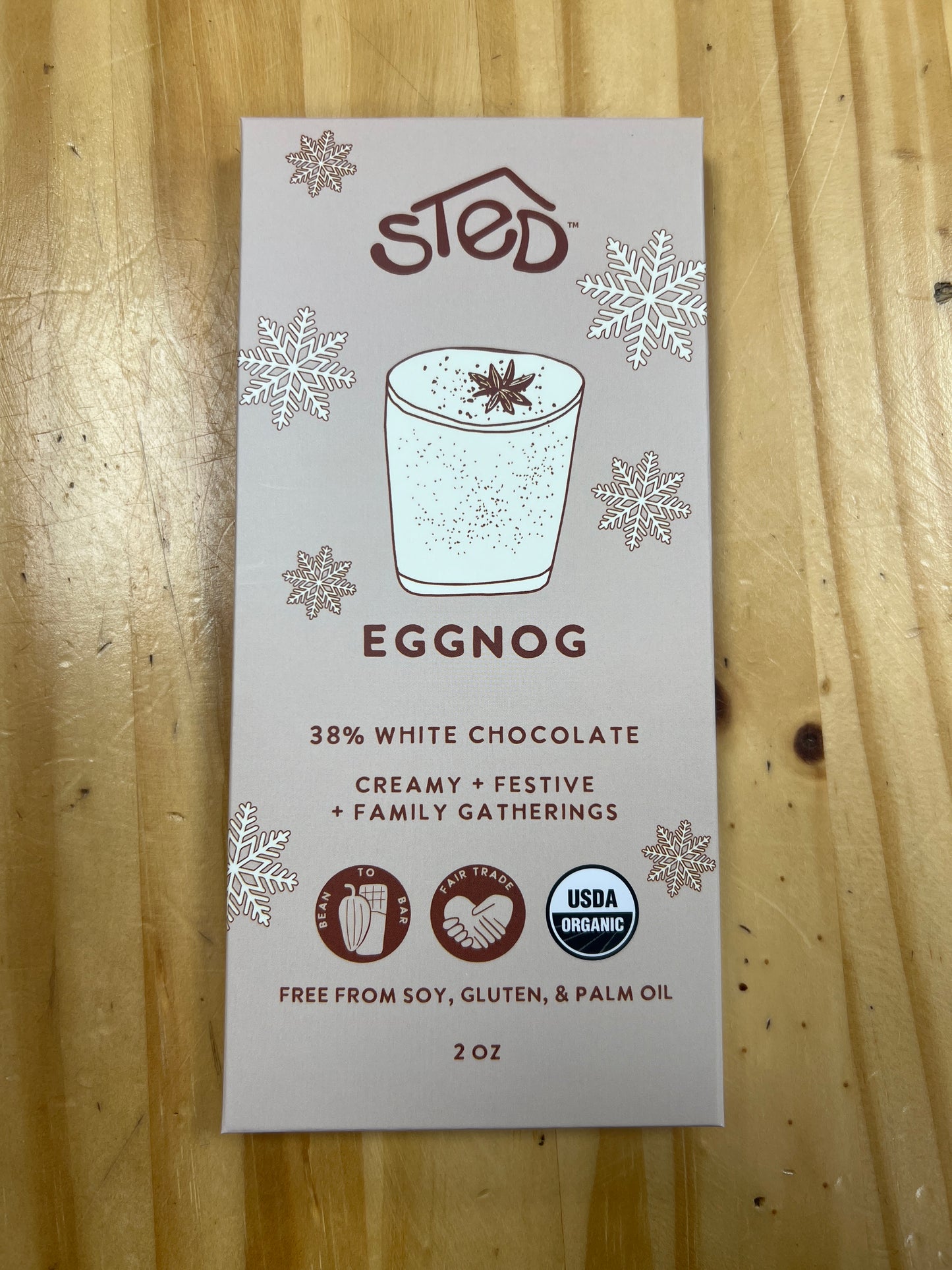 Sted Eggnog Full Size Chocolate Bar