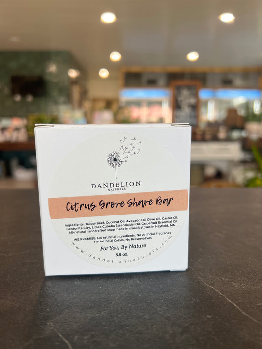 Dandelion Naturals Shave Bar - Citrus Grove