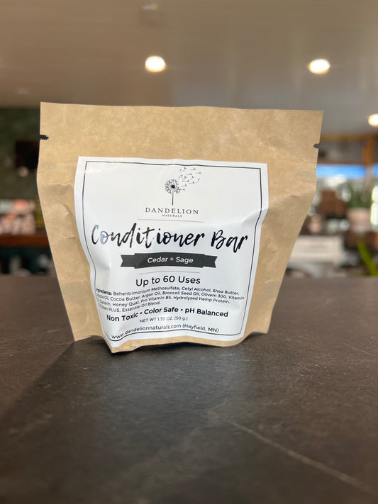 Dandelion Naturals Conditioner Bar - Cedar + Sage