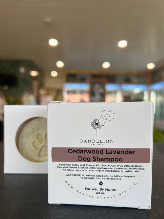 Dandelion Naturals Dog Shampoo Bar - Cedarwood Lavender