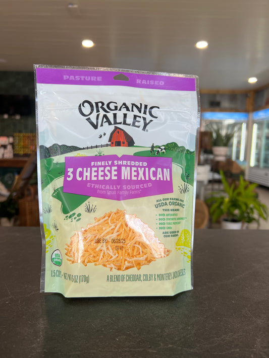 Organic Valley 3 Cheese Mexican Finely Shredded