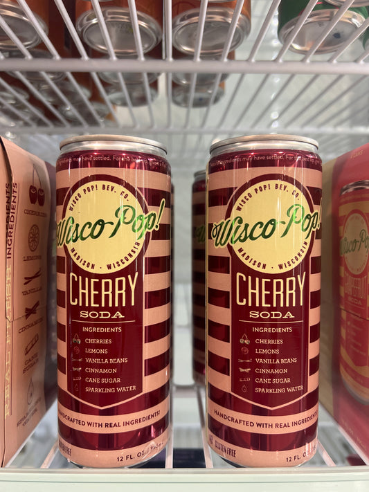 Wisco Pop Cherry Soda Single Can