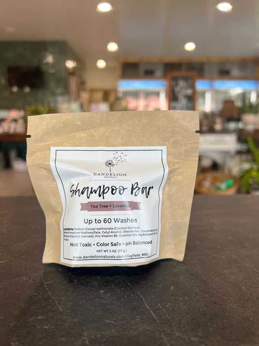 Dandelion Naturals Shampoo Bar - Tea Tree + Lavender