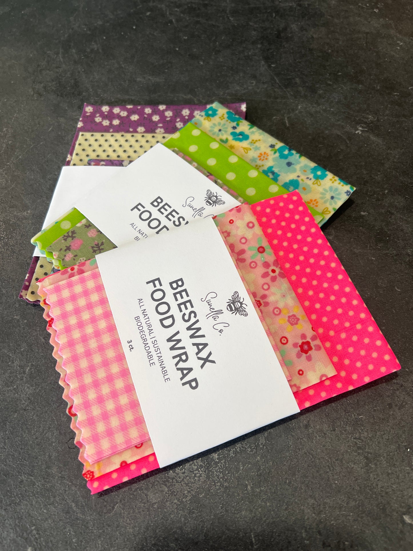 Sunella Co. Beeswax Food Wrap - 3 pack