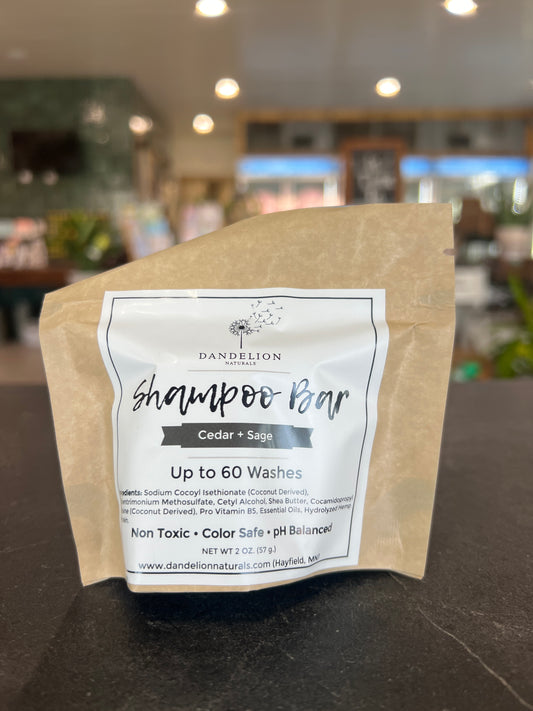 Dandelion Naturals Shampoo Bar - Cedar + Sage