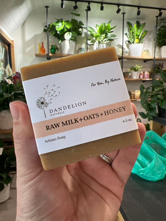 Dandelion Raw Milk + Oats + Honey Soap