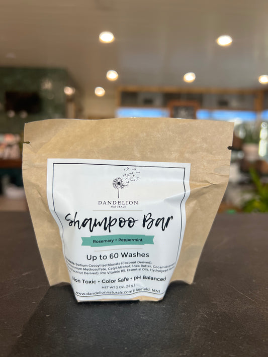Dandelion Naturals Shampoo Bar - Rosemary + Peppermint