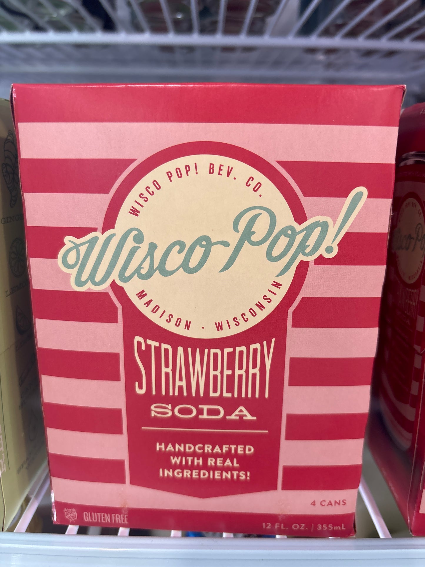 Wisco Pop Strawberry Soda 4 pk
