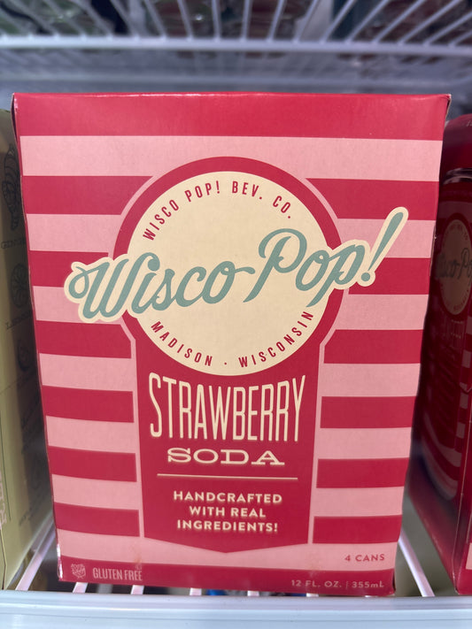 Wisco Pop Strawberry Soda 4 pk