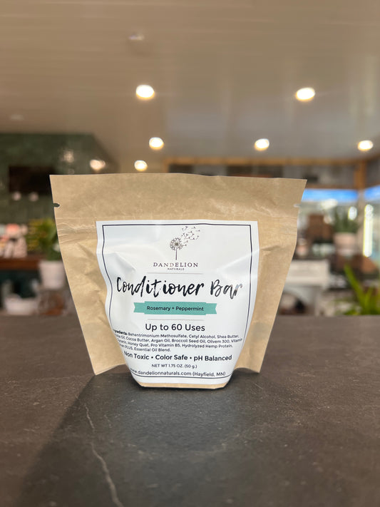 Dandelion Naturals Conditioner Bar - Rosemary + Peppermint