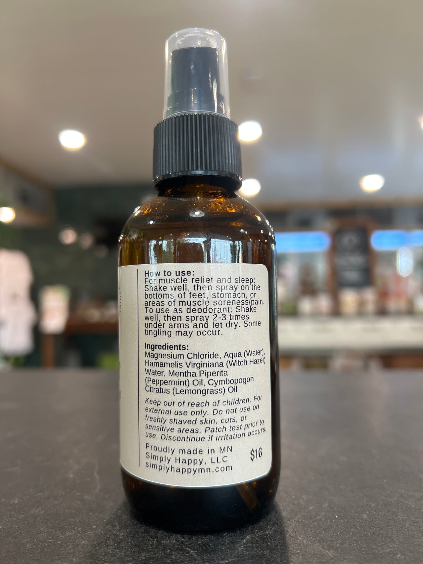 Simply Happy Magnesium Mist Peppermint + Lemongrass