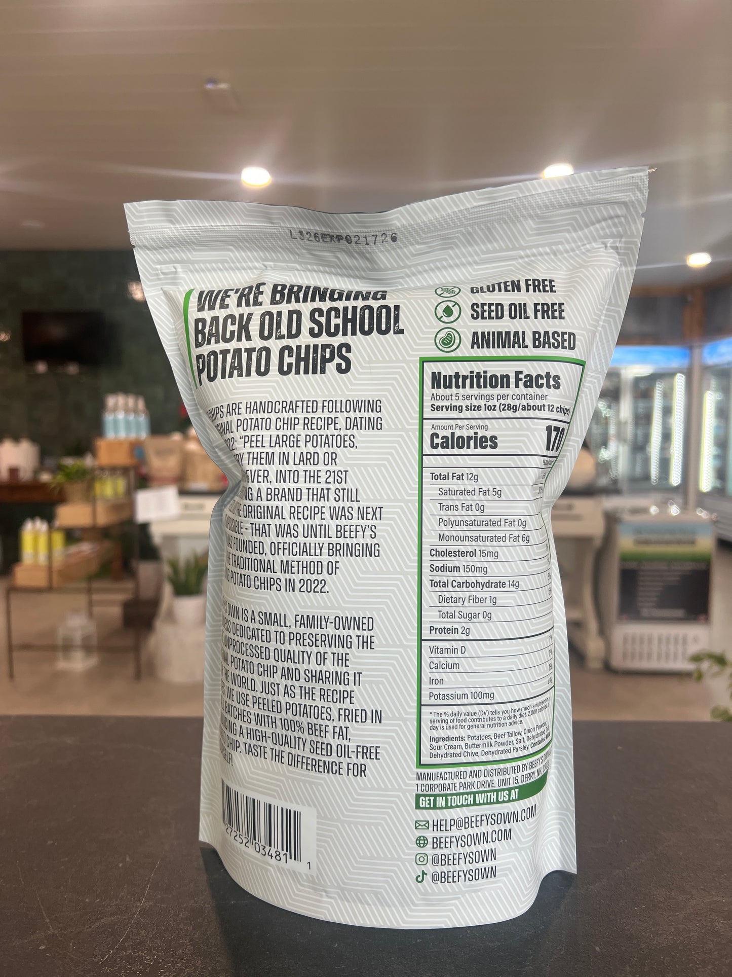 Beefys Own Beef Tallow Potato Chips - Sour Cream N Onion