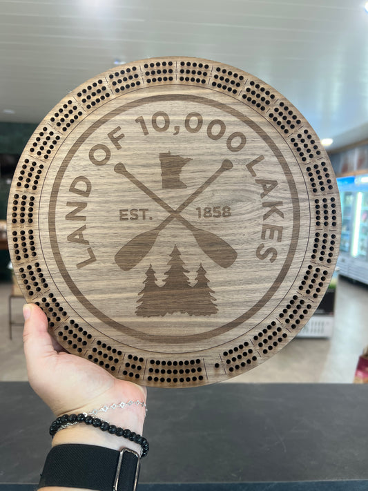 218 - MN Lakes Cribbage Board