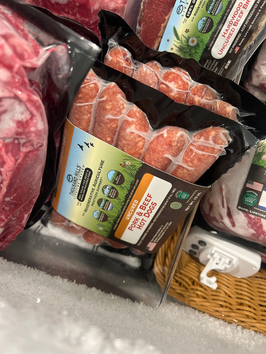 TH Uncured Pork & Beef Hot Dogs Frozen