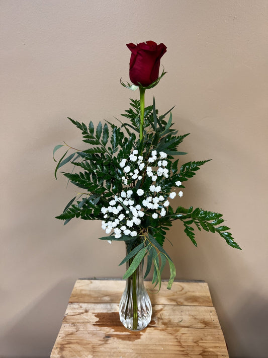 Red Rose Bud Vase