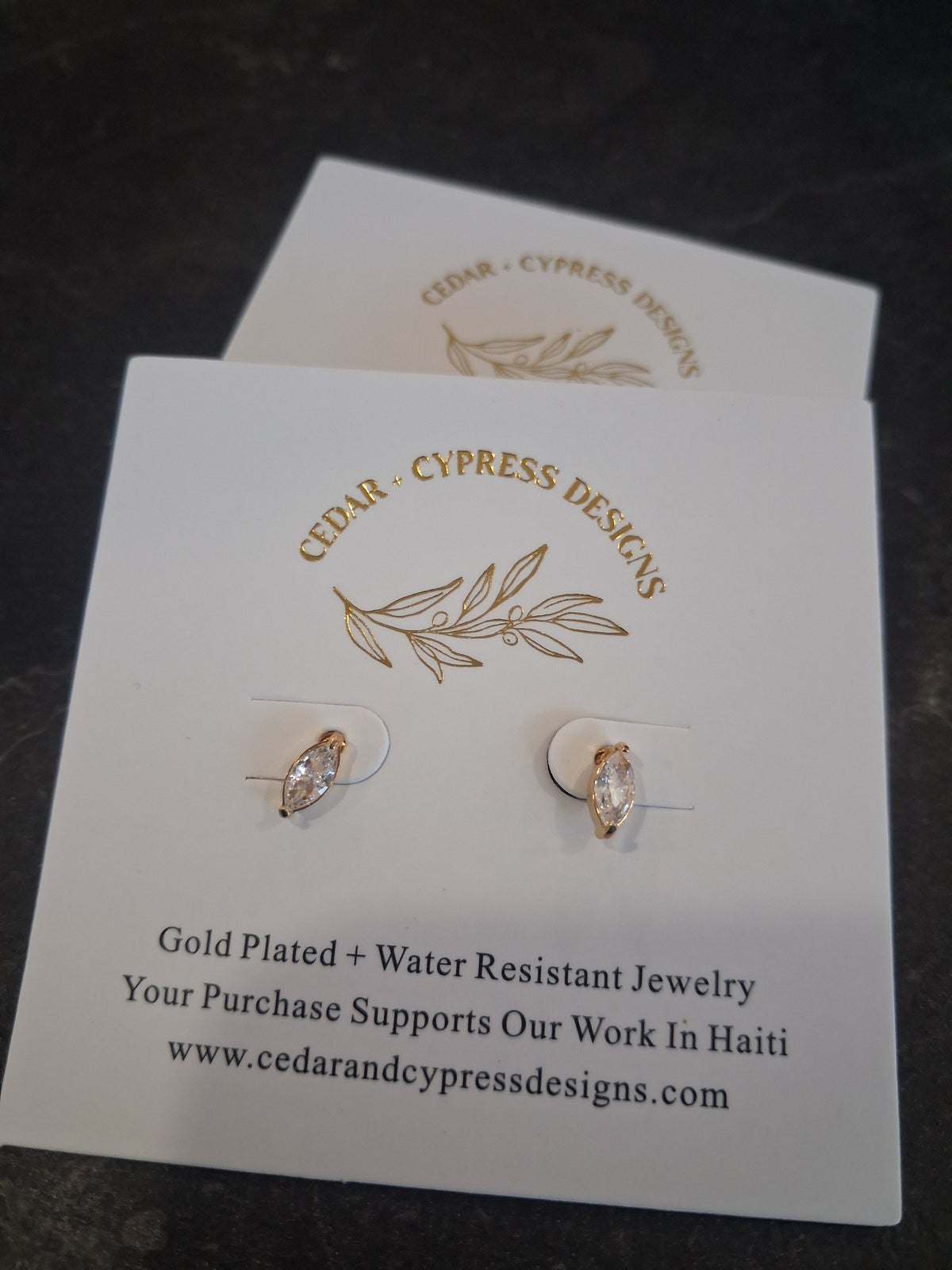 Cedar and Cypress Designs - Clear Stud Earrings