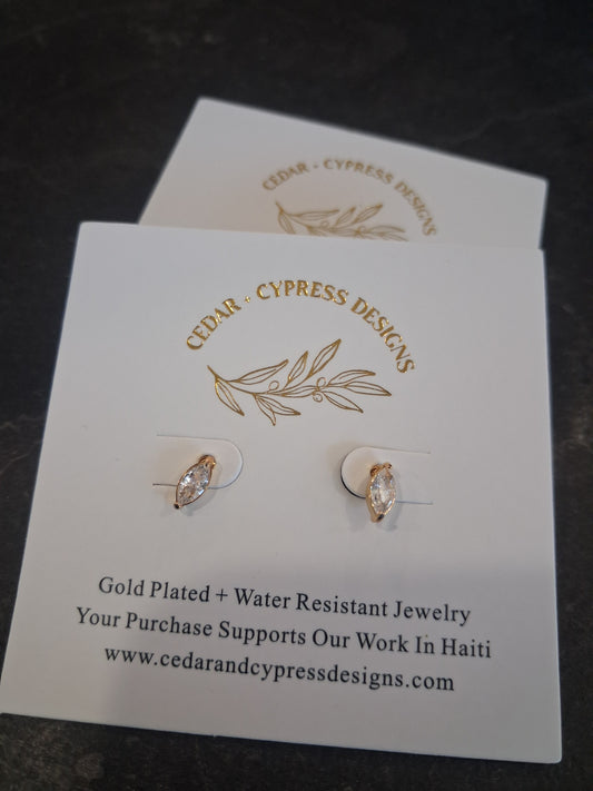 Cedar and Cypress Designs - Clear Stud Earrings