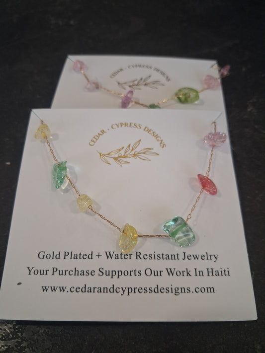Cedar and Cypress Designs - Colorful Gemstone Necklace