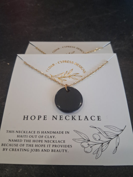 Cedar and Cypress Designs - Hope Black Ceramic Necklace