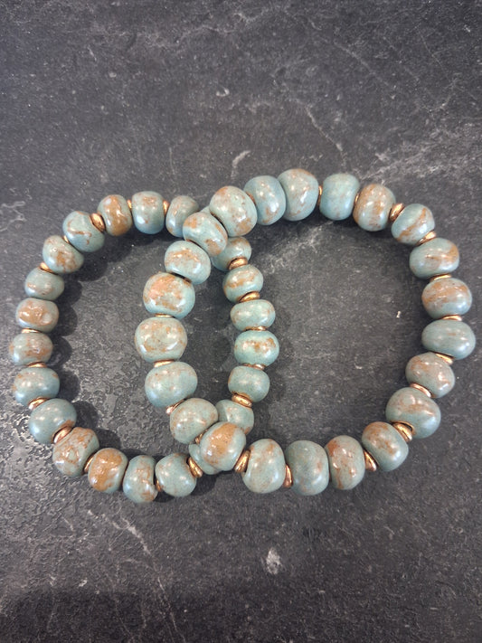 Cedar and Cypress Designs - Rustic Teal Bracelet